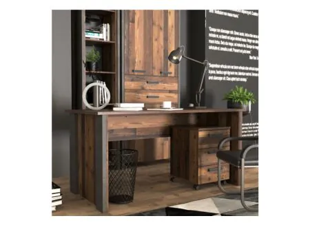 Bureau Clif-B 153x70x74cm - meubelplaat - old wood/beton