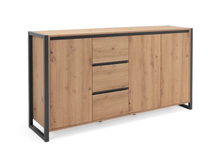 Commode Denver 160x88x40cm - decor - artisanale eik & anthraciet