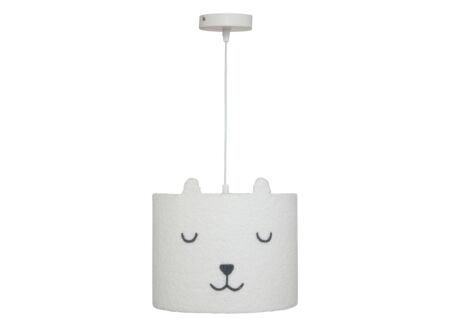 Hanglamp kinderkamer Toxey Ø28xH28cm - bouclé - wit