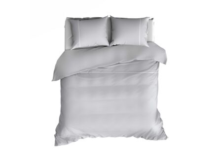 Dekbedovertrek Duchesse 260x200/220cm - flanel - zilver & wit