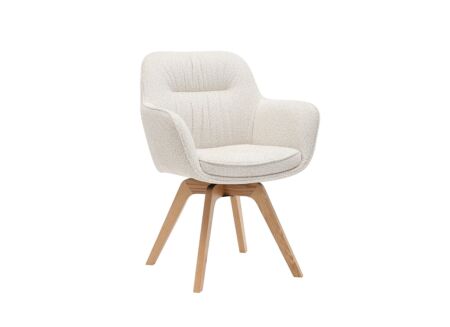 Kuipstoel Tristan 63x62,5x86,5cm - polyestervezel - beige