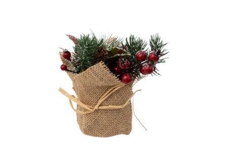 Kerststukje met Jute H16cm