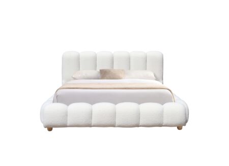 Bed Isola 140x200cm met opbergruimte - bouclé - wit