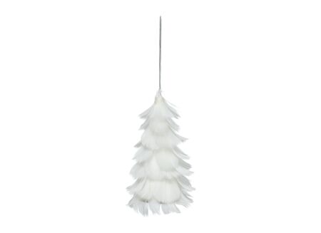 Kerstboom Veren H15cm wit