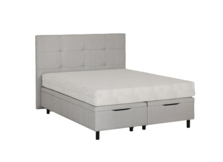Bedbox Cosy 140x200cm - stof - lichtgrijs met opbergruimte