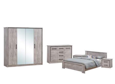 Slaapkamer Elias met bed 140x200cm - kleerkast 214cm