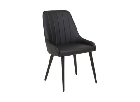 Stoel 52,5x60x86cm - lederlook - zwart