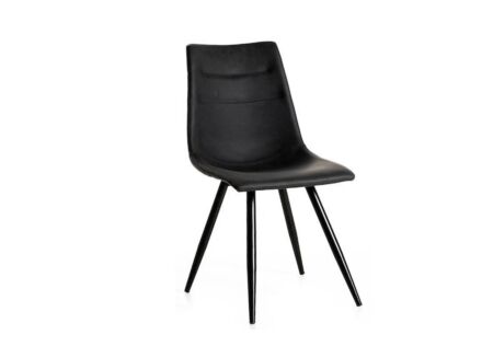 Stoel 45x63x87cm - lederlook - zwart