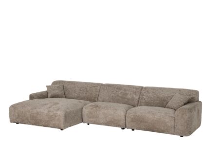 Hoeksalon Massa 354x168cm - stof - taupe