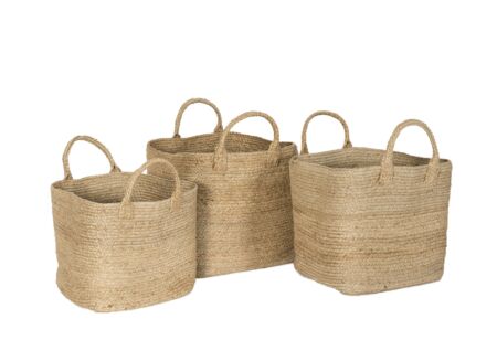 Opbergmand Pele set van 3 - jute - naturel
