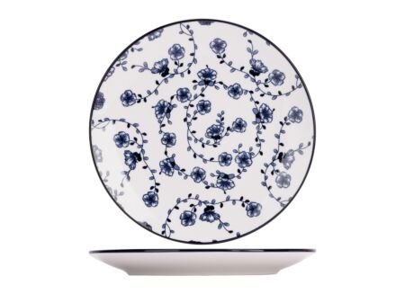 Dessertbord Flor Azul Ø19cm - porselein - wit & blauw