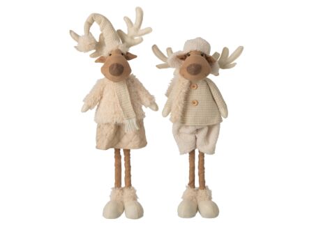 Kerstdecoratie Rendier H82cm - stof - beige Kerstdecoratie Rendier H82cm - stof - beige