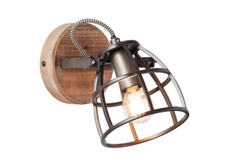 Wandlamp Matrix zwart bruin 28W e14