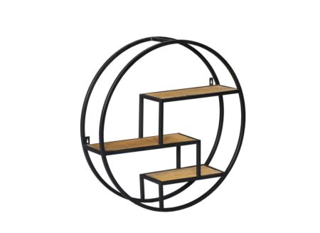 Wandrek Yoni Ø75x18cm bruin zwart