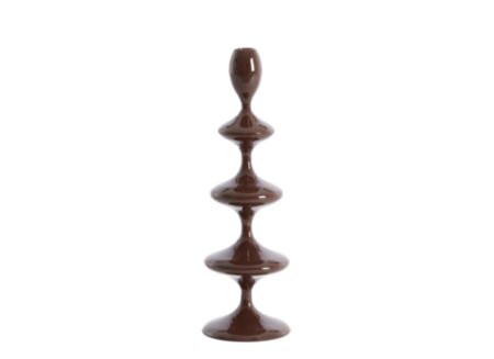 Kandelaar Vireen H34,5cm - metaal - donkerbruin