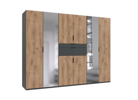 Kleerkast Moldau 270cm - decor- eik/grafiet