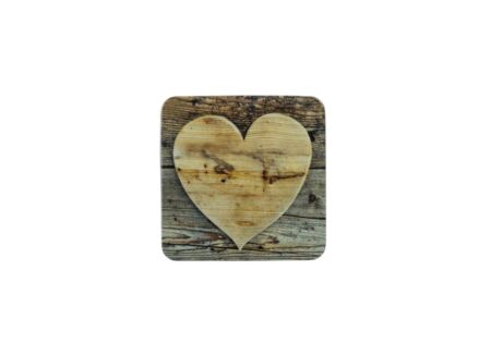 Onderzetters voor glazen Heart Wood 10x10cm, set van 6