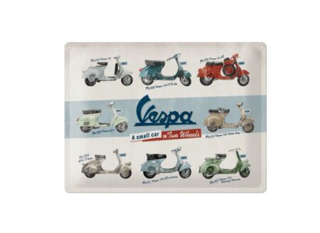 Plakkaat Vespa 40x30cm - metaal - multicolor