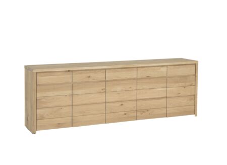 Dressoir Amarillo 250cm - eik massief & decor - naturel