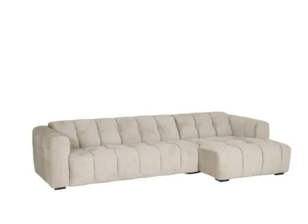 Hoeksalon Alps 322x158cm - stof - beige