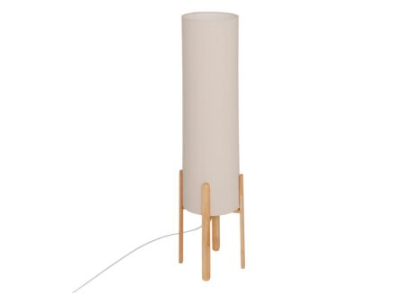 Staande lamp Rafa H107cm - PVC, staal & hevea - beige & naturel