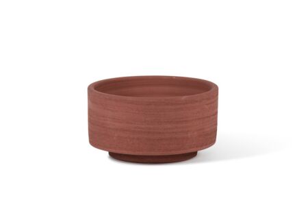 Kaarsenhouder Ø18x10cm - terracotta - rood