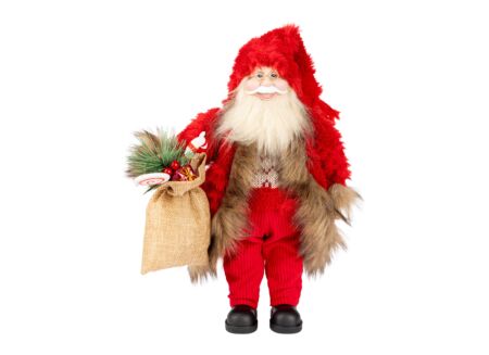 Kerstdecoratie Santa 15x10x30cm - stof - multicolor