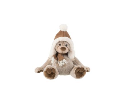 Knuffel Kerst H30cm - stof - bruin