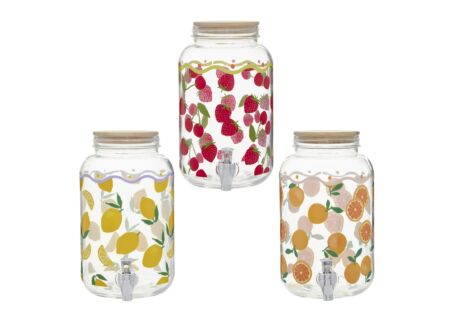 Drankdispenser Fruity 3L - glas - transparant
