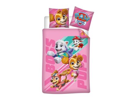 Dekbedovertrek Paw Patrol 140x200cm - katoen - roze