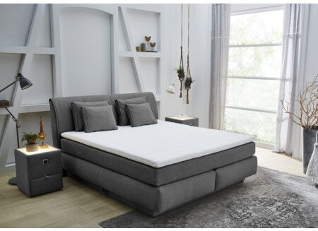 Boxspring Carla Normal 160x200cm met opbergruimte stof donkergrijs