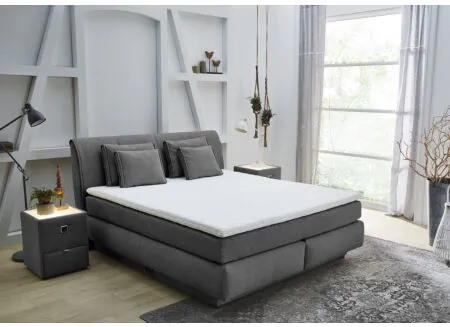 Boxspring Carla Normal 160x200cm avec rangement tissu gris foncé - Boxspring Carla Normal 160x200cm - tissu - gris foncé avec rangement