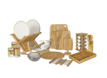 Ensemble bambou cuillères de service 5 pièces