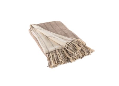 Plaid Alma 160x130cm - katoen & polyestervezel - taupe