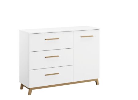 Commode 116x42x89cm - decor - alpine wit & eik