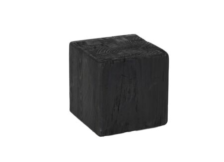 Zuil Qubit 15x15x15cm - gerecycleerd den massief - zwart