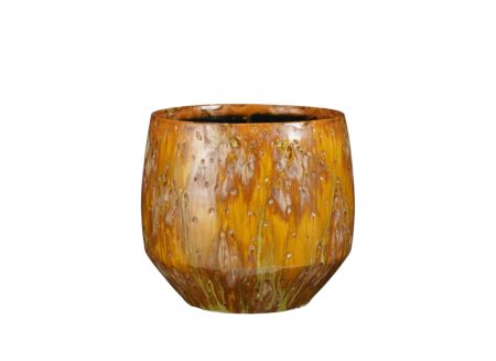 Bloempot Harris Ø25x22cm - keramiek - donkergeel