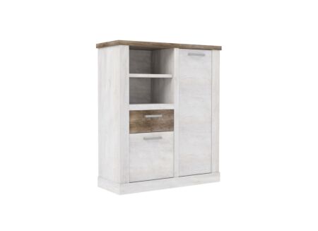 Kast Duro 110x41x128cm - meubelplaat - pine white/antique oak