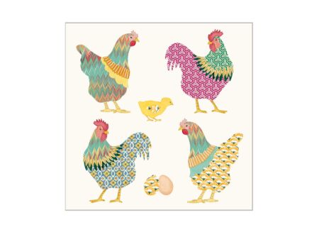 Serviette Galli E Galline 25x25cm - papier - multicolor 20 stuks