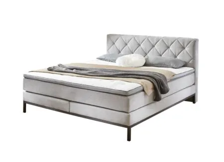Boxspring BX2180 Rockaway 140x200cm stof grijs