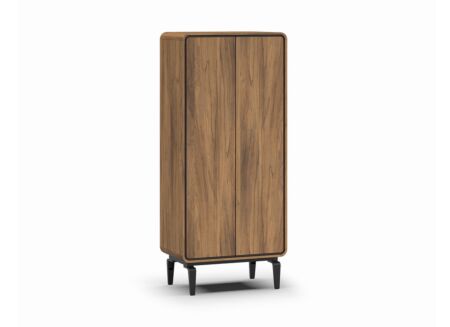 Meuble Bar 76cm - mélamine - brushed walnut nature