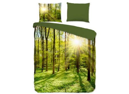 Dekbedovertrek 200x220cm - microvezel - woods green