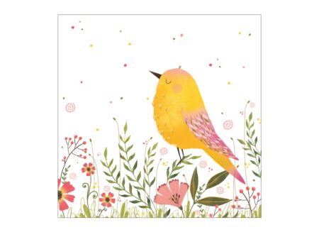 Serviette Bird 33x33cm - papier - multicolor 20 stuks