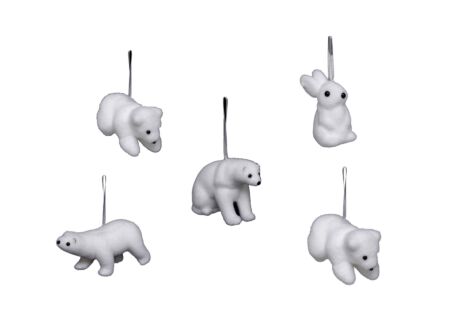 Kerstdecoratie Hangend dier wit