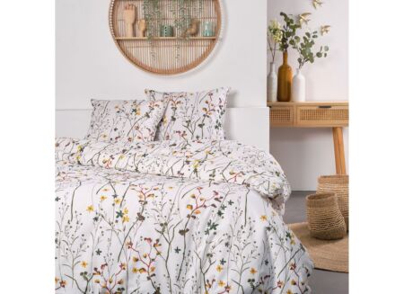 Dekbedovertrek Sunshine 220x240cm - katoen - wit & multicolor