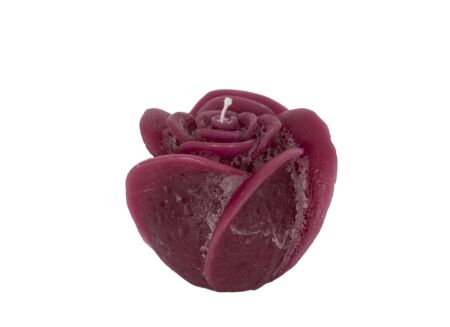 Kaars Roses Sculptures M Ø12x10cm - rustiek - rood