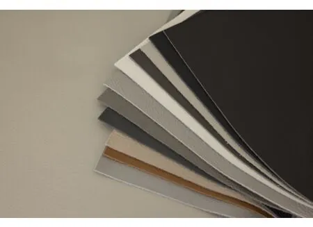 Couleurs - Canapé d'angle Nyx 322x257cm - cuir - gris clair