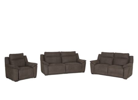 Zetel Globe 3+2+1-zit - stof - bruingrijs met relax