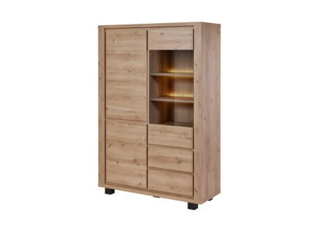 Vitrinekast Uri 128cm - decor - hudson oak Vitrinekast Uri 128cm - decor - hudson oak