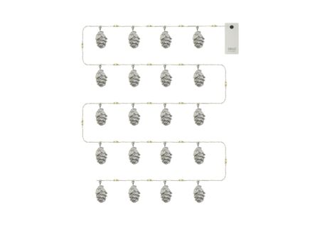 Lichtslinger Dennenappel
 200cm 20LED - metaal - wit